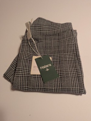 Halara Plaid Gray Black White Pants Polyester Knit  Small (881561) 27'' Inseam