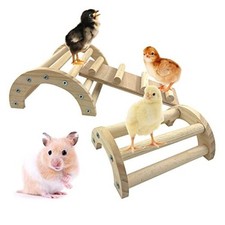 Chicken Perch Roosting Bar Jungle Gym Wooden Arch Bridge Platform Stand Ladder