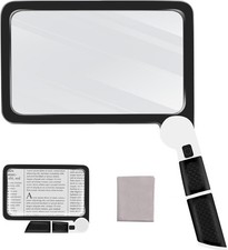 Full Page Magnifier with Light,Large Magnifying Glass for Reading,5X Magnifie...