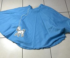 Handmade Blue Poodle Skirt Women's Costume Felt Circle Skirt 50's Rockabilly Re