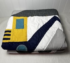 Pottery Barn Kids Jax Construction Toddler Quilt  36  x 50  