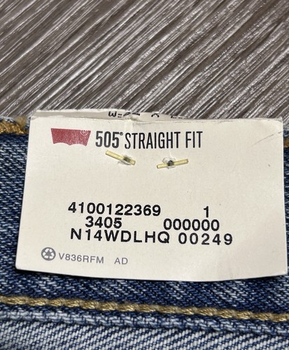 Levi's 505 Straight Fit Jeans Men’s 42x30” Straight Leg Cotton Denim Blue NEW! - Afbeelding 6 van 14