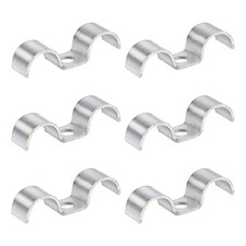 6Pcs Stainless Steel Double Line Clamp 16 mm / 5/8 Inch Auto Fuel Lines Clips,