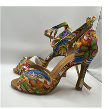 Ballroom Salsa Dance shoes. Practice Salsa or tango Open Toe satin Sandals 6.5
