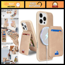 iPhone 16 Pro Case with MagSafe Wallet  Card Holder - 2 in 1 Magnetic Stand, Be