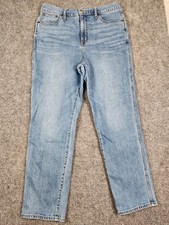 J. Crew High Rise Classic Vintage Straight Preppy Jeans Light Wash Distress 31