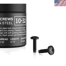Durable 10-32 Rack Screws and Washers Set - 50-Pieces for Server Equipment