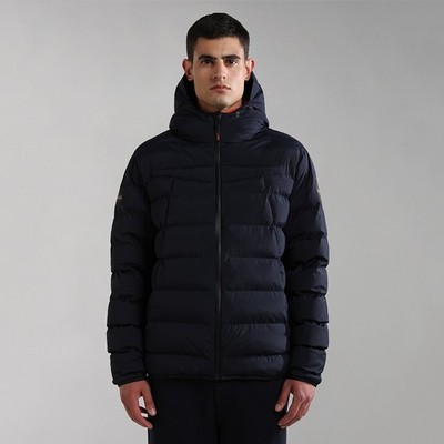 NAPAPIJRI Mens Blue Newton Hooded Padded Jacket Coat Medium BNWT