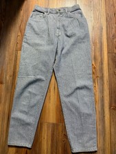 Vintage 70's Lee Gingham Denim Jeans Made in USA Plaid Wide Leg Sz 12 Pants Rare