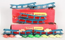 TRIANG HORNBY OO 3x R666 ARTICULATED CAR CARRIER WAGONs + 11 CARS BOXED