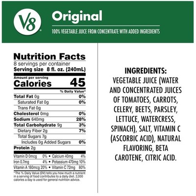 100% Vegetable Juice, 6-Pack 64 fl oz~`