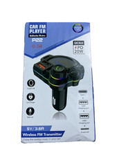 FM Transmitter Bluetooth Dual USB QC3.0 PD 20W Fast Charger 12-24V Car