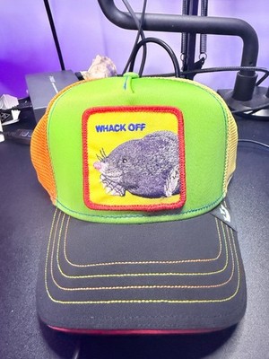 Holey Moley Whack Off Mole Goorin Bros Insert Coin Capsule Farm Trucker Hat NWT