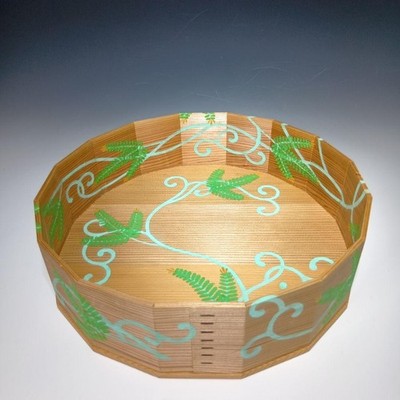 Gengensai Style Pine Arabesque Sumitori Charcoal Basket Tea Ceremony Brown