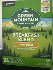 Green Mountain Breakfast Blend light roast Coffee 24 k-cup /Exp Dec 2026