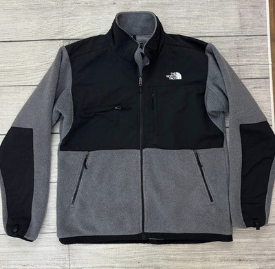 THE NORTH FACE DENALI Mens Sz Large black Gray Full Zip Polartec Fleece Jacket