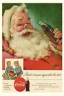 🎅 Coca-Cola Christmas Santa Ad Poster 1950s - 24x36” Print - Mid-century