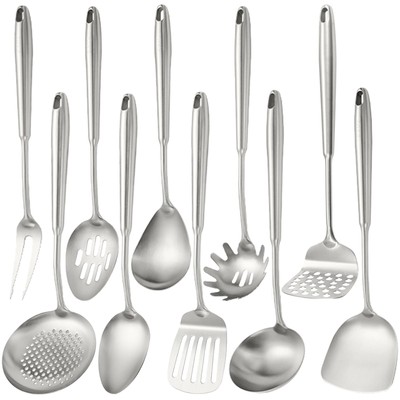 10 PCS Stainless Steel Kitchen Utensil Set Cooking Utensils, Potato Masher So...