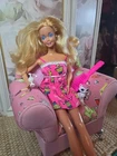 Vintage Mattel Barbie Doll Superstar Style Blonde With Pink Eyes