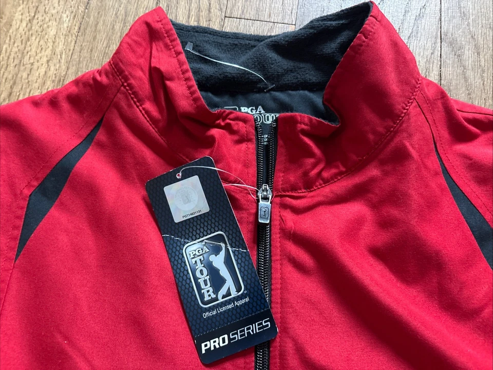 PGA Gulf Tour Vest Jockey Red Full Zip Men’s Large Pro Series NWT - Image 3 of 4