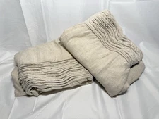 Noble Excellence Linen King Pillow Shams 20x 36 Ruffled Accent