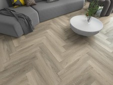 £16.99m² - Glue Down LVT Herringbone Light Brown 2mm Waterproof 0.3 Wear Layer