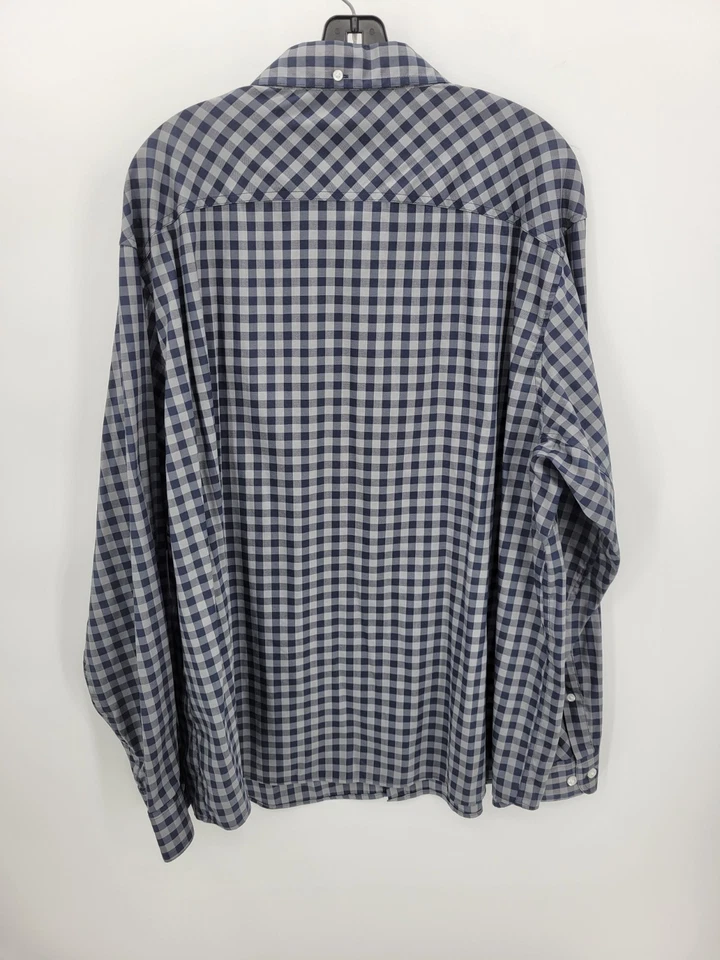 Duluth Shirt Mens 2XL Blue Gray Plaid Untucked Length Button Up Performance - Image 2 of 4