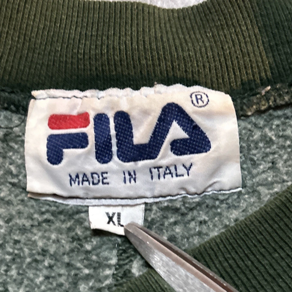Sudadera De Colección Años 90 Fila Pullover Gráfico Cuello Redondo - Para Hombre XL - Hecha en Italia Foto 3 de 4