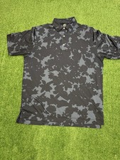 Footjoy Polo Shirt Mens Large Blue Floral Camo Performance Golf Stretch