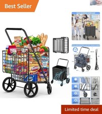 Versatile Utility Shopping Cart 450lbs Load Capacity with Easy Maneuverability