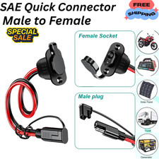 SAE Quick Connector Harness 12AWG Male to Female Waterproof Extension Cable 2Set