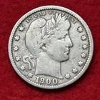 1900 Barber Quarter F Fine Most of LIBERTY Philadelphia 90% Silver 25c