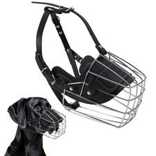Great Dane Muzzle Prevent Biting Extra Large Metal Basket Breathable Drinkable