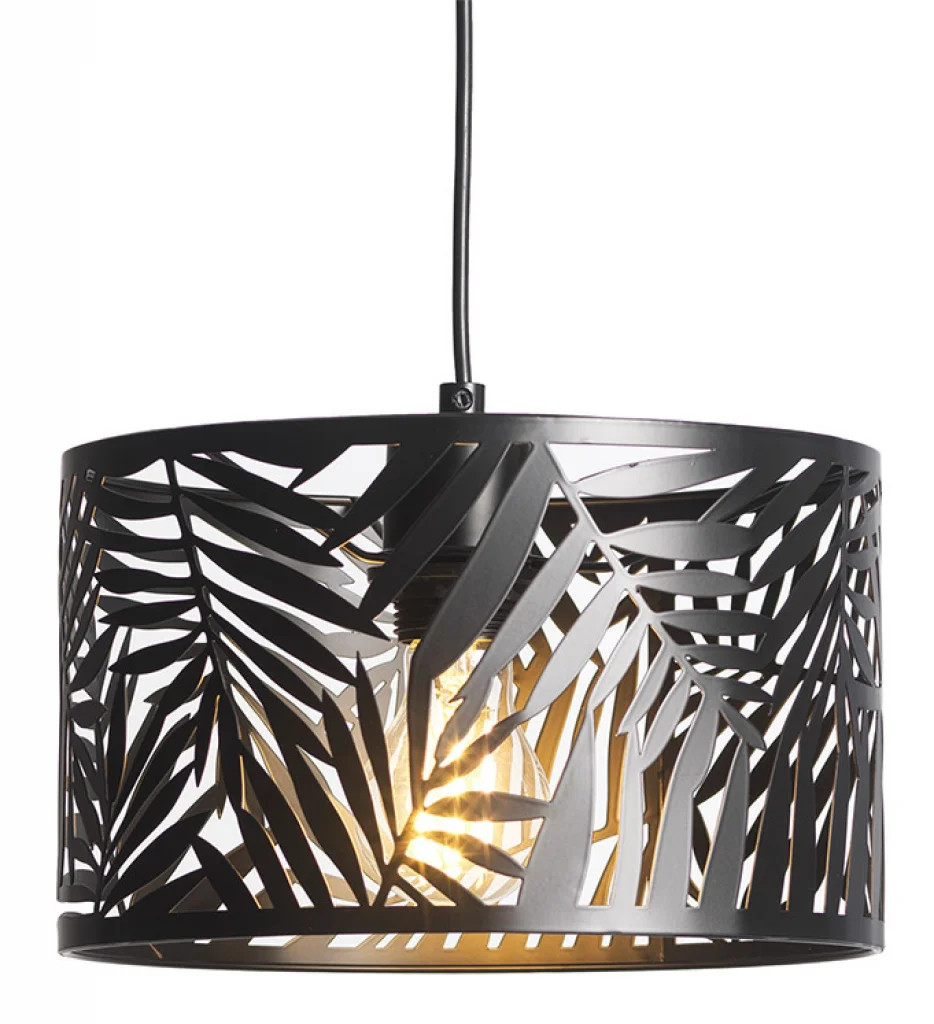 Ceiling Light Black Leticia 250mm Oaks Lighting 2128/25 BK