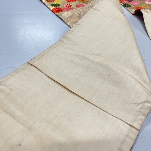 Vintage Japanese Nagoya Obi - Gold Floral Waves - Kimono & Home Decoration - Bild 12 von 14