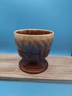 Vtg HULL POTTERY Brown Drip Glazed Pedestal Planter Vase Flower USA F34