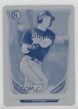 2014 Bowman Prospects Chrome Printing Plate Cyan 1/1 Hunter Dozier #BCP51 fm0