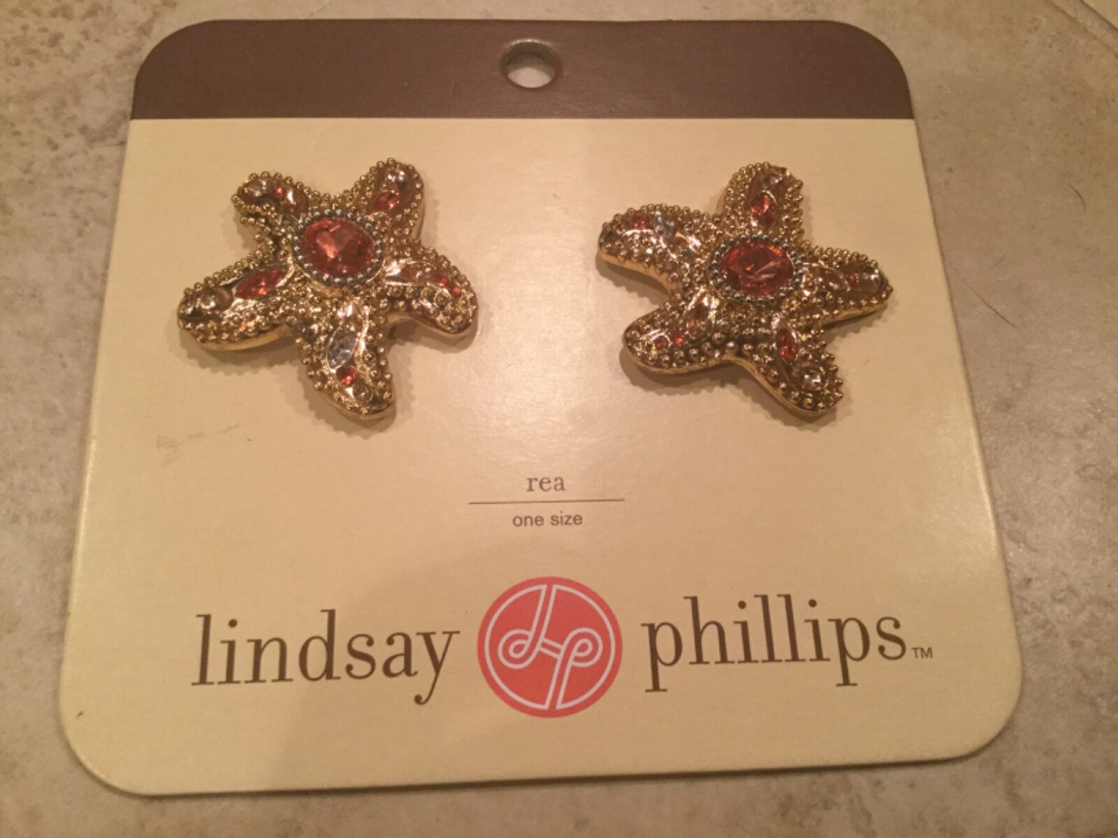 Lindsay Phillips Pair Rea Star fish Shoe Snaps Rare & Cute! Last One!  NIP