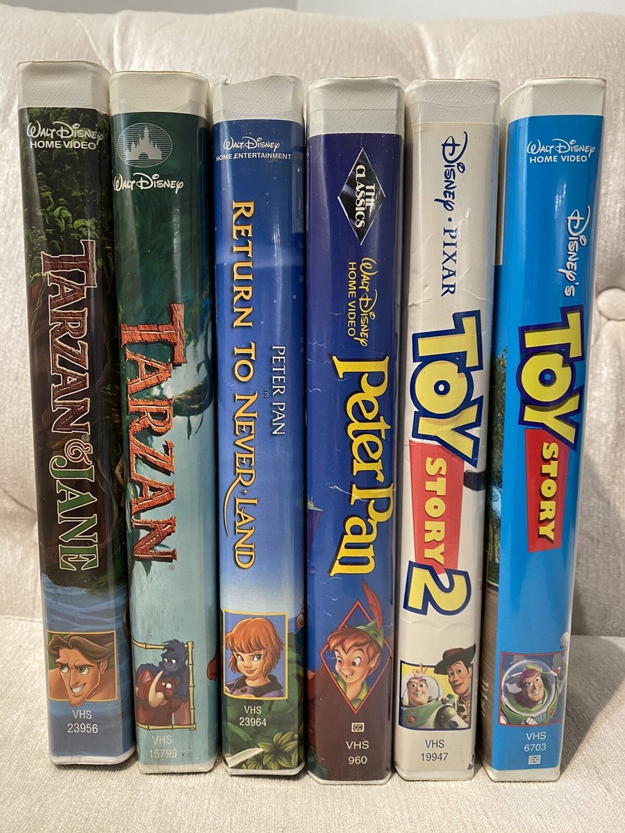 Walt Disney Very Rare Lot Classic Adventure 6 VHS Peter Pan Tarzan