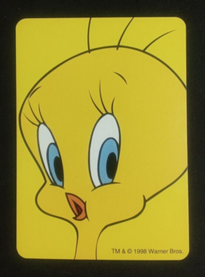 1998 Looney Tunes Crazy Eights Card Blue Tweety Bird Granny #7 | eBay