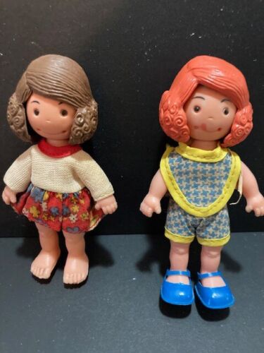 Lot of 2 Vintage 1973 Thum-Things  3 Faced Doll U. D. Co Inc. Uneeda - Imagen 1 de 5