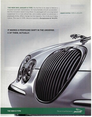 2003 Jaguar S-Type Profound Shift In Universe Vintage Magazine Print Ad/Poster