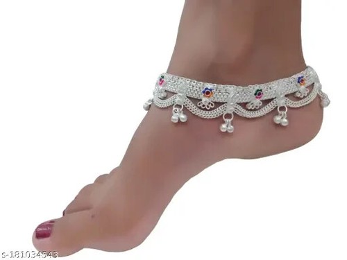 Kundan Indian Jewelry Set Anklet Payal Pajib Payjeb Jewellery Traditiona Set a - Picture 19 of 24