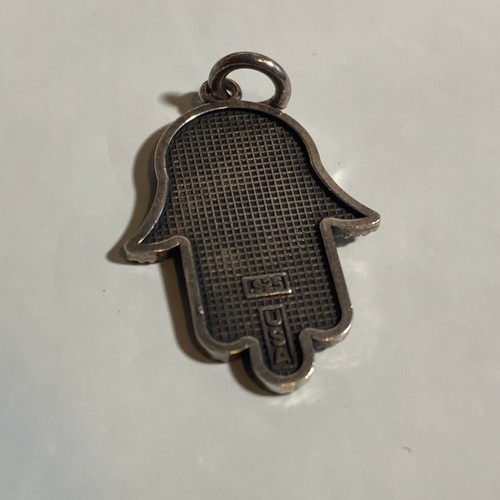 925 Sterling Silver Star of David Hamsa Hand Pendant Charm Jewish Protection USA - Picture 2 of 6
