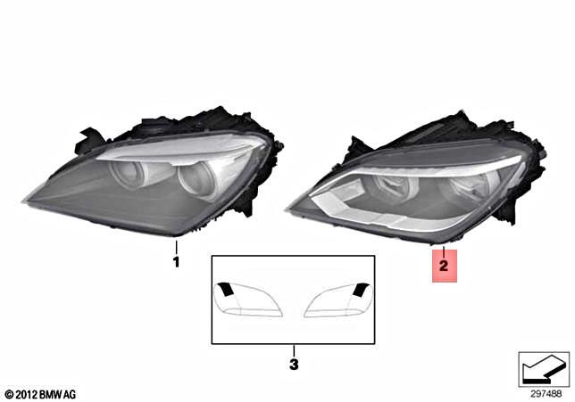 Genuine BMW F06 F12 F13 Cabrio Headlight Led Technology Left OEM