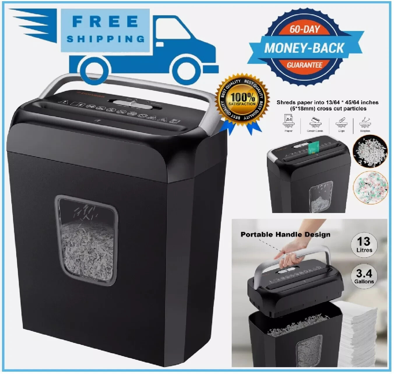 Paper Shredder Cross Cut Commerical Office DVD CD Credit Card Heavy Duty Destroy-image