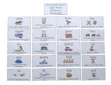 Teacher Made Learning Resource Dolch First Grade Sight Word Sentences Flashcards