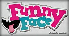 CRAFTECAFE FUNNY FACE TITLE paper piecing premade Scrapbook page diecut WOLFFEY5