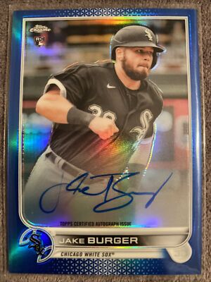2022 Topps Chrome Jake Burger Chicago White Sox True Blue ROOKIE Ref Auto 24/150
