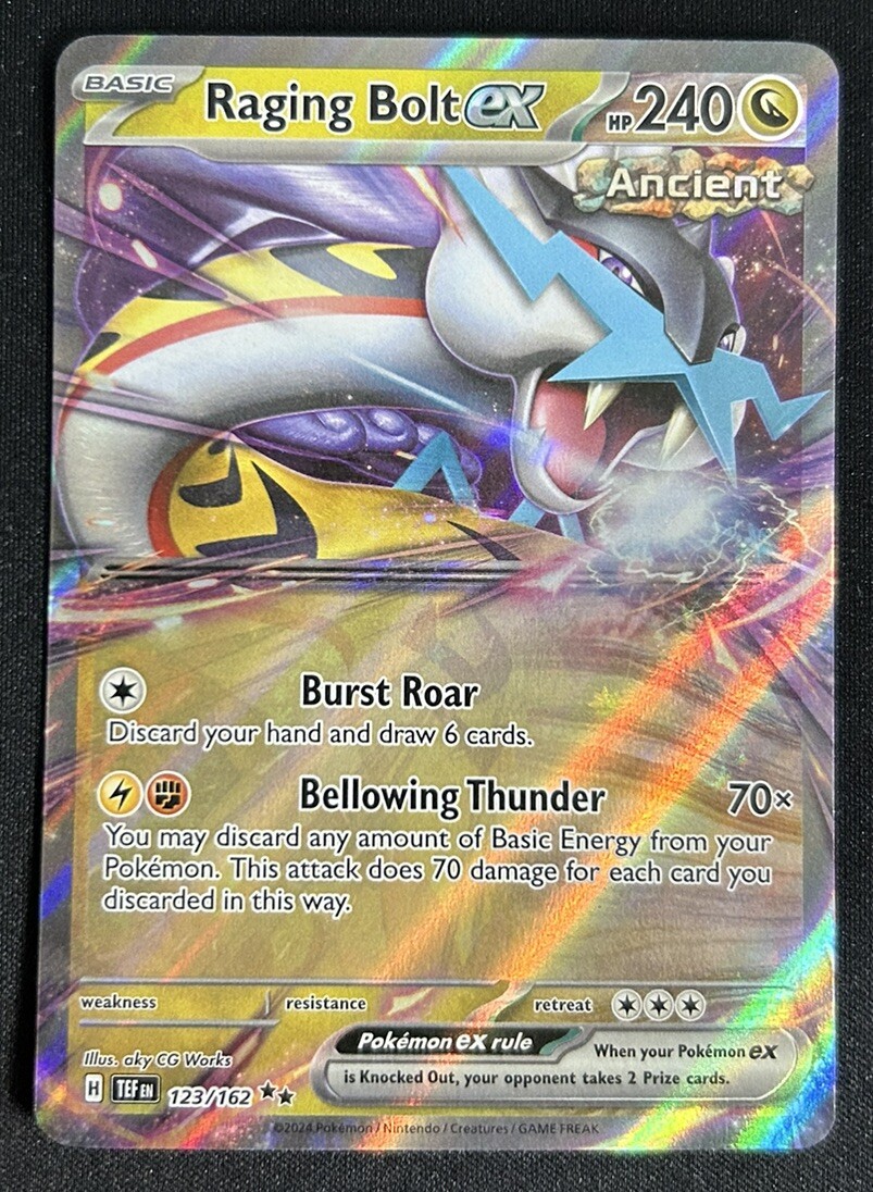 Raging Bolt ex 123/162 Temporal Forces Double Rare Holo Pokemon TCG Card NM